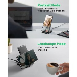 Outlet Stacja ładująca indukcyjnie na USB C INIU czarna ze stojakiem styl