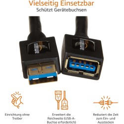 Outlet AmazonBasics 15M8 kabel USB długość 2 m 3.0 (3.1 Gen 1) USB A Czarny