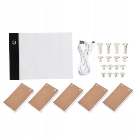 USZKODZONE LED TABLICA DO RYSOWANIA 12,9 x 8,5 cm + PIĘĆ SZKICOWNIKÓW OPIS