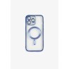 ETUI IPHONE15 MAGSAFE PRZEŹROCZYSTE NIEBIESKIE KRWĘDZIE OCHRONA APARATU