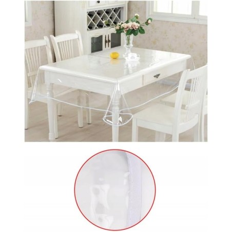 OUTLET PRZEZROCZYSTY PROSTOKĄTNY OBRUS Z PVC (140 X 120 CM) OPIS