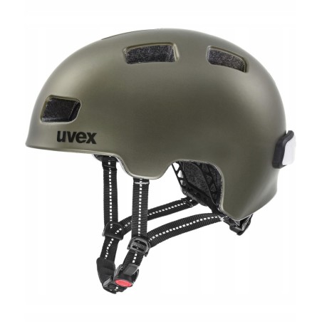 Kask rowerowy Uvex City 4 r. 55-58cm System 3D IAS Fit LED green smoke matt
