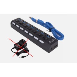 Outlet 7-portowy szybki hub USB USB 3.0 z przełącznikami Plug & Play