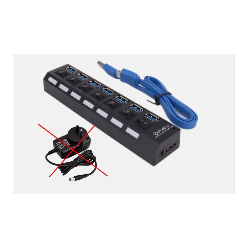 Outlet 7-portowy szybki hub USB USB 3.0 z przełącznikami Plug & Play