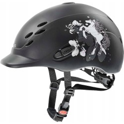 Kask jeździecki dziecięcy UVEX Reithelm Onyxx Pony black mat r. 49-54