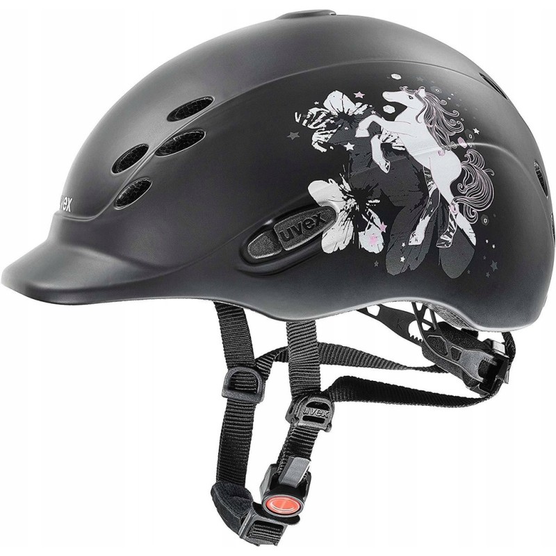 Kask jeździecki dziecięcy UVEX Reithelm Onyxx Pony black mat r. 49-54 Kask jeździecki dziecięcy UVEX Reithelm Onyxx Pony black mat r. 49-54