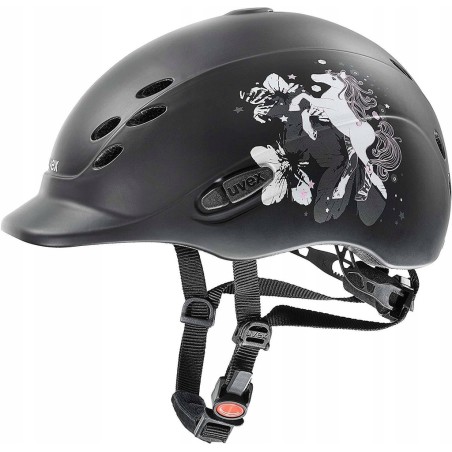 Kask jeździecki dziecięcy UVEX Reithelm Onyxx Pony black mat r. 49-54