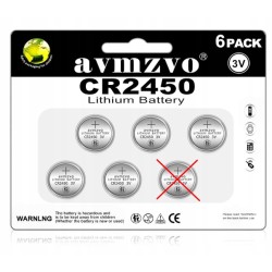 Outlet 5 x CR2450 3V Litowa bateria guzikowa CR2450 pojemność 600 mAh
