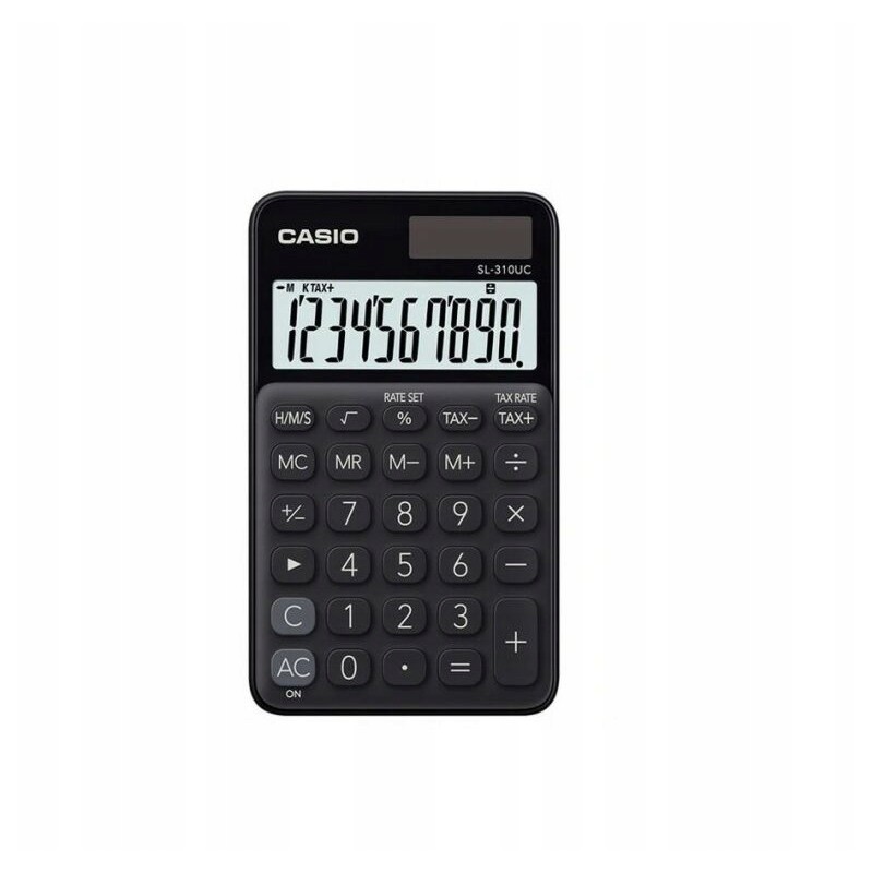 OUTLET KALKULATOR BIUROWY CASIO SL-310UC CZARNY +BIAŁE ETUI WYŚWIETLACZ LCD