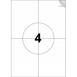 Outlet etykiety naklejki samoprzylepne A4 paczka 50 arkuszy 4x 105x148mm