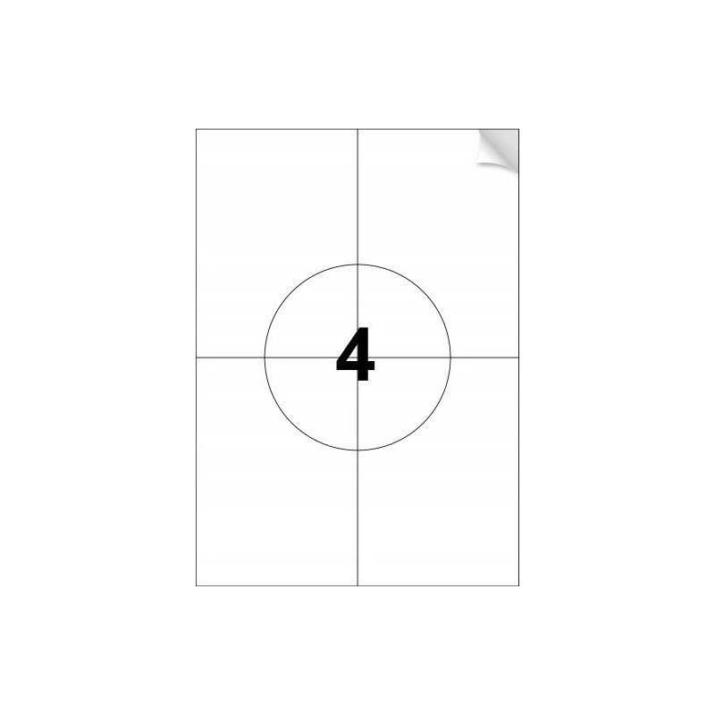 Outlet etykiety naklejki samoprzylepne A4 paczka 50 arkuszy 4x 105x148mm Outlet etykiety naklejki samoprzylepne A4 paczka 50 arkuszy 4x 105x148mm