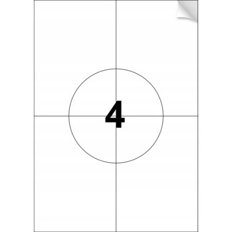 Outlet etykiety naklejki samoprzylepne A4 paczka 50 arkuszy 4x 105x148mm