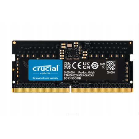 Outlet Pamięć Crucial DDR5 8GB 4800 CL40 SODIMM CT8G48C40S5 napięcie 1.1 V