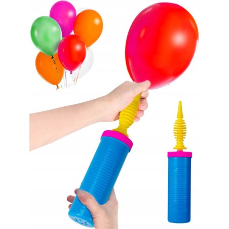 Outlet Pompka ręczna do balonów dwustronna niebiesko zółta 29 - 43 cm