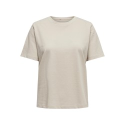 Outlet T-shirt damski z krótkim rękawkiem ONLY rozmiar XL beżowy