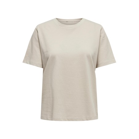 Outlet T-shirt damski z krótkim rękawkiem ONLY rozmiar XL beżowy