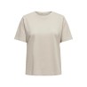 Outlet T-shirt damski z krótkim rękawkiem ONLY rozmiar XL beżowy