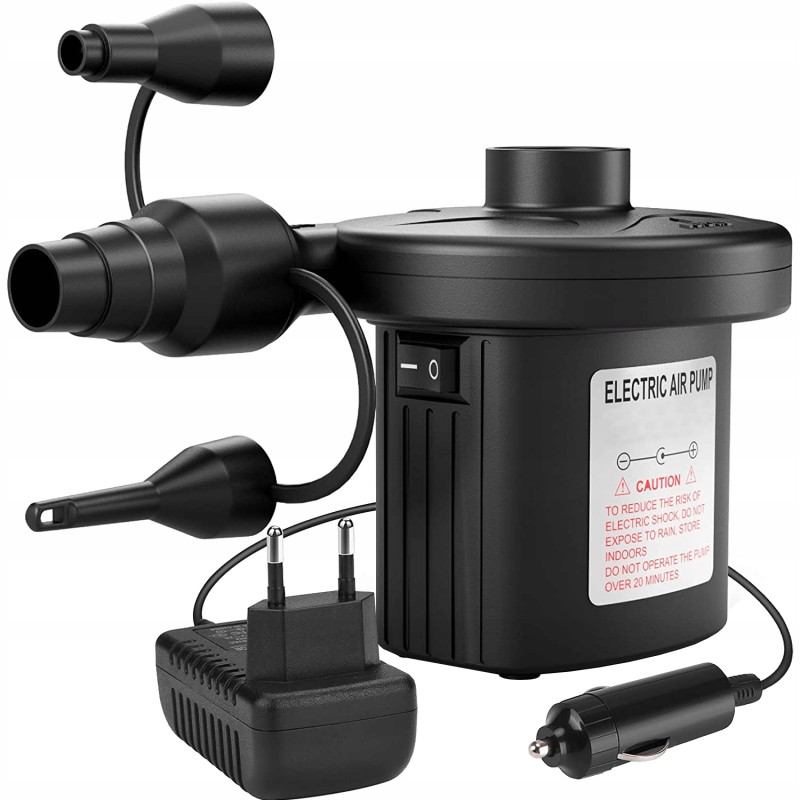 ELEKTRYCZNA POMPKA DO POMPOWANIA MATERACA BASENU 12/230V + ZESTAW KOŃCÓWEK ELEKTRYCZNA POMPKA DO POMPOWANIA MATERACA BASENU 12/230V + ZESTAW KOŃCÓWEK