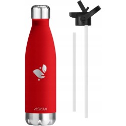 Outlet BUTELKA TERMOIZOLACYJNA NA NAPOJE AORIN STALOWA CZERWONA 500 ML