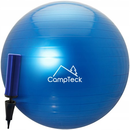 Outlet CAMPTECK U6764 PIŁKA GIMNASTYCZNA 65cm z pompką w zestawie niebieska