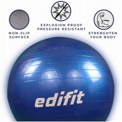 Outlet EDIFIT Piłka gimnastyczna do ćwiczeń fitness +pompka 75cm