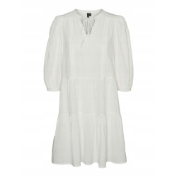 Outlet Vero Moda tunika Vero luźna biała sukienka rozmiar S rękaw 3/4