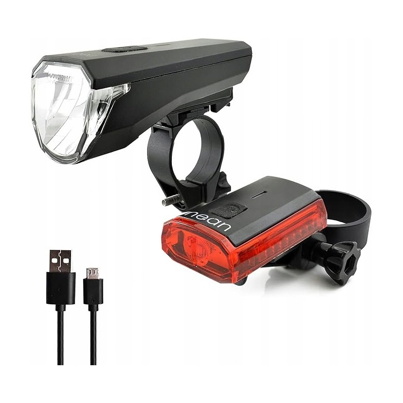 Outlet Nean LED Akumulatorowy Zestaw Oświetleniowy Rowerowy przód tył OPIS