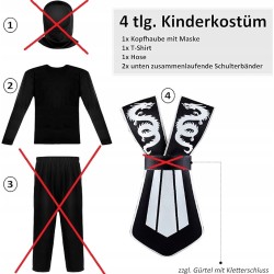 Seawhisper Kostium Ninja dla dzieci, Halloween, kostium chłopca, 98-152