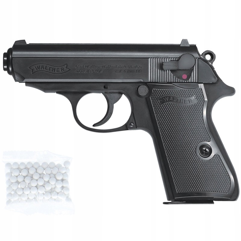 Outlet Pistolet Walther PPK/S sprężynowy prędkość około 200 fps zasięg 15m Outlet Pistolet Walther PPK/S sprężynowy prędkość około 200 fps zasięg 15m