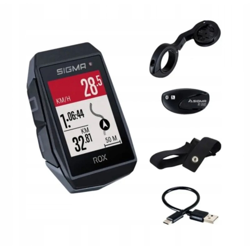 Outlet Licznik rowerowy bezprzewodowy Sigma Sport ROX 11.1 EVO Black HR SET Outlet Licznik rowerowy bezprzewodowy Sigma Sport ROX 11.1 EVO Black HR SET