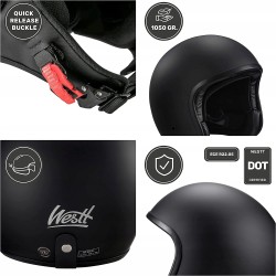 Kask Motocyklowy Na Motor Otwarty Westt M 57-58 cm