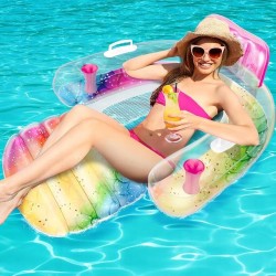 Popolic Air Mattress Pool Wodny hamak Krzesło do pływania z zagłówkiem OPIS
