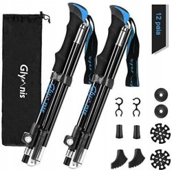 Outlet Kije trekkingowe GLYMNIS 110 - 130cm lekkie i trwałe czarne