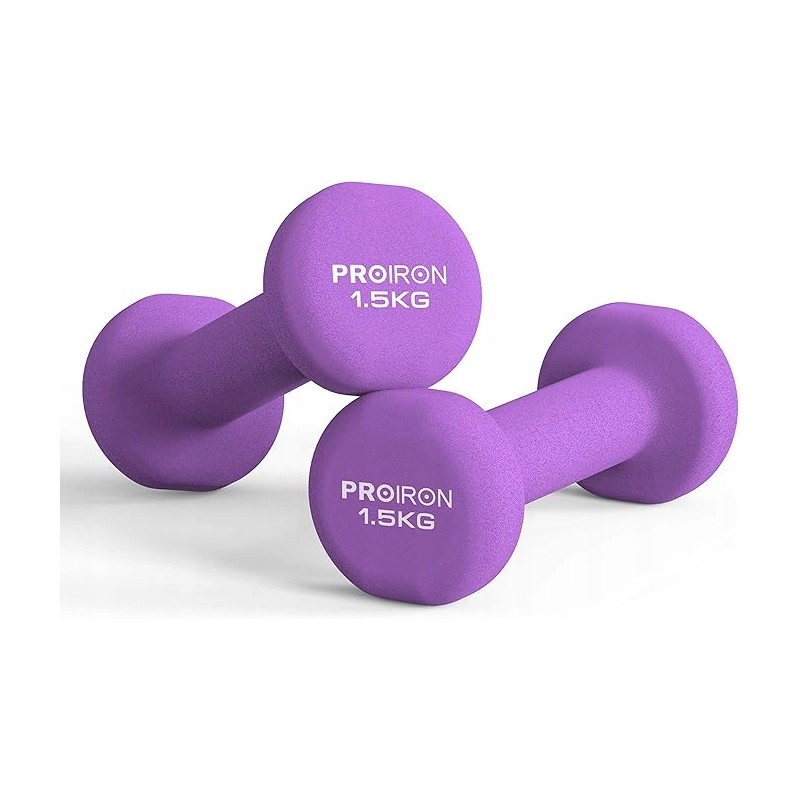 Outlet Hantle powlekane/gumowane stałe Proiron 2x 1,5 kg fioletowe Outlet Hantle powlekane/gumowane stałe Proiron 2x 1,5 kg fioletowe