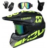 UIGJIOG Motorcross KASK NA MOTOR + RĘKAWICZKI + OKULARY rozmiar 52 - 59cm