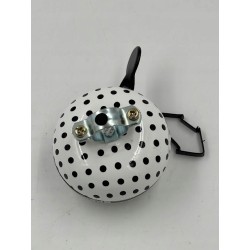 Outlet Dzwonek mechaniczny Basil Big Bell biały w czarne groszki 80 mm