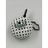 Outlet Dzwonek mechaniczny Basil Big Bell biały w czarne groszki 80 mm