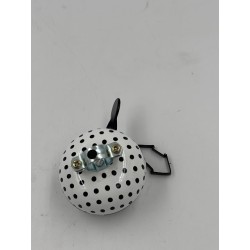 Outlet Dzwonek mechaniczny Basil Big Bell biały w czarne groszki 80 mm
