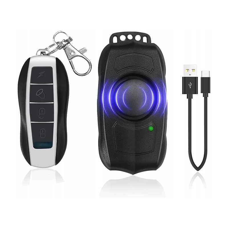 Outlet Alarm rowerowy z pilotem głośność alarmu 120 dB akumulator 500 mAh