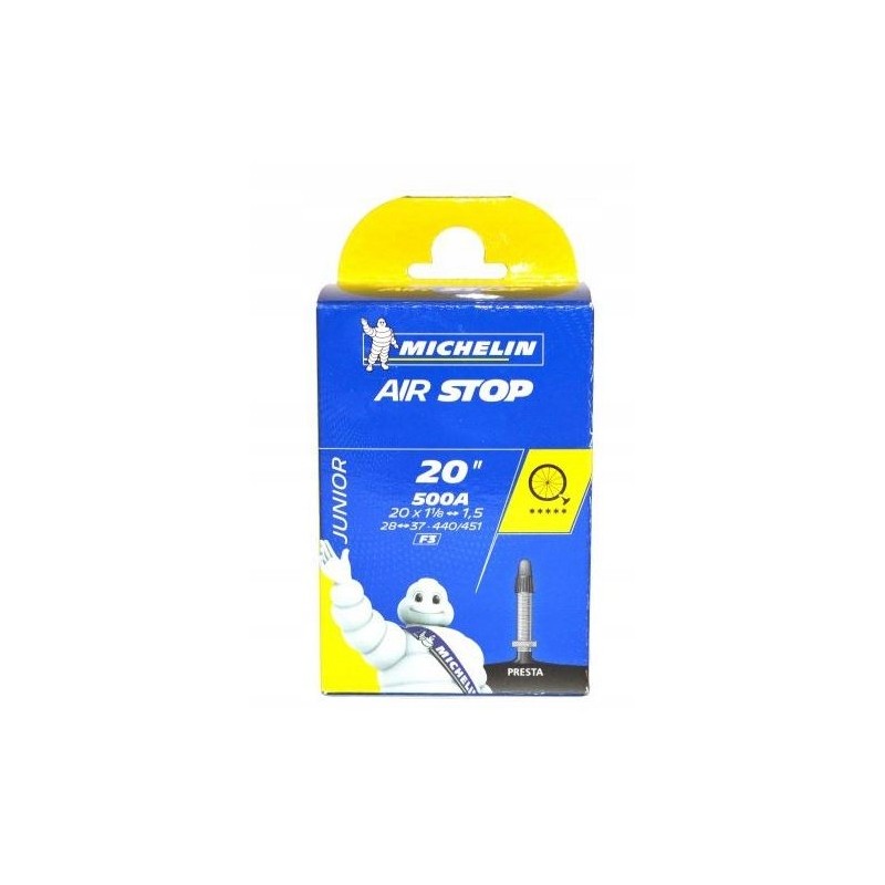 Michelin F3 Airstop rozmiar 20 cali 1/8-1.5 Junior dętka presta SV 29mm Michelin F3 Airstop rozmiar 20 cali 1/8-1.5 Junior dętka presta SV 29mm
