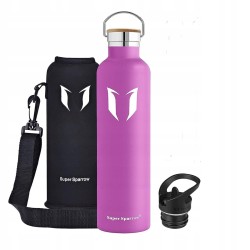 Outlet Super sparrow butelka na wodę fioletowa 1000ml ze stali nierdzewnej