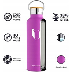 Outlet Super sparrow butelka na wodę fioletowa 1000ml ze stali nierdzewnej