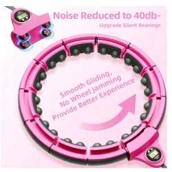 Outlet FUUHOMDY Hula hop Q6 z kulkami 121 cm różowy 32 magnesy OPIS