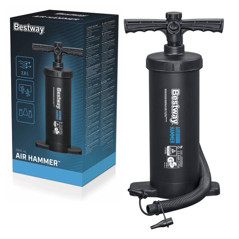 Outlet Bestway Pompka tłokowa do materaca 37cm 62086 łatwe pompowanie OPIS
