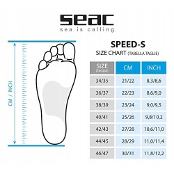 Outlet Płetwy Seac Speed 0710033180413A rozmiar 36-37 ergonomiczny kształt