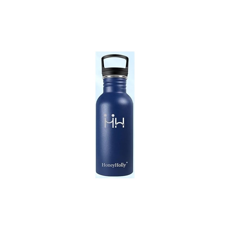 Outlet HoneyHolly Butelka na wodę ze stali nierdzewnej 500ml granatowa Outlet HoneyHolly Butelka na wodę ze stali nierdzewnej 500ml granatowa