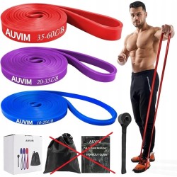 AUVIM Zestaw taśm oporowych 3 różne poziomy taśm oporowych do treningu OPIS
