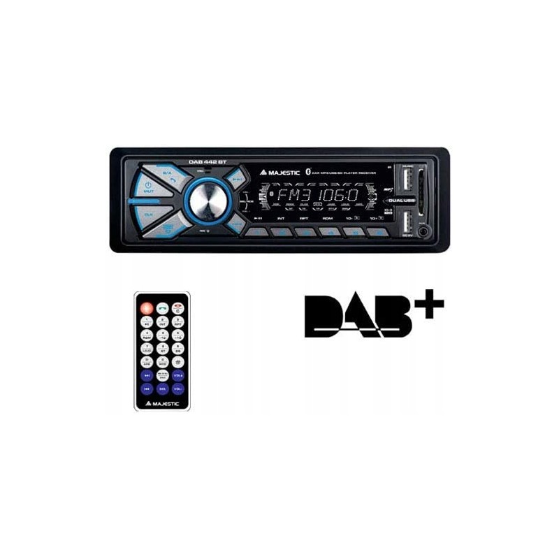 Outlet Radio samochodowe New Majestic DAB-442 Bluetooth 1-DIN USB karta SD