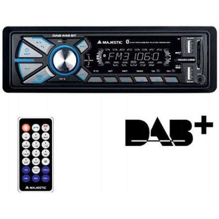 Outlet Radio samochodowe New Majestic DAB-442 Bluetooth 1-DIN USB karta SD