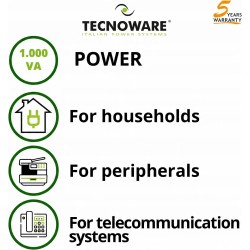 Outlet Stabilizator Tecnoware Powerreg 1000VA jednofazowy wysoka wydajność